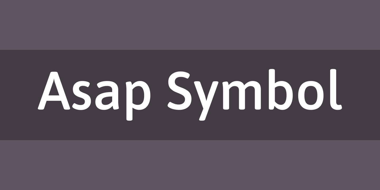 Пример шрифта Asap Symbol Regular